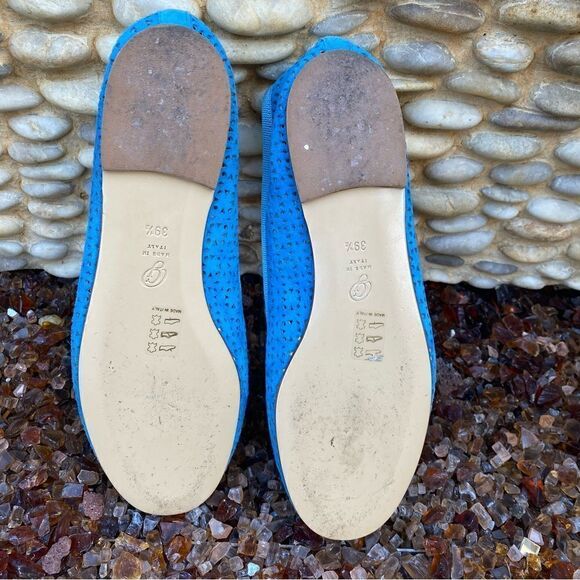 M Gemi Marine Blue Leather Suede Open Weave Ballet Flats. Size 39.5 (8.5) EUC! - Picture 7 of 10